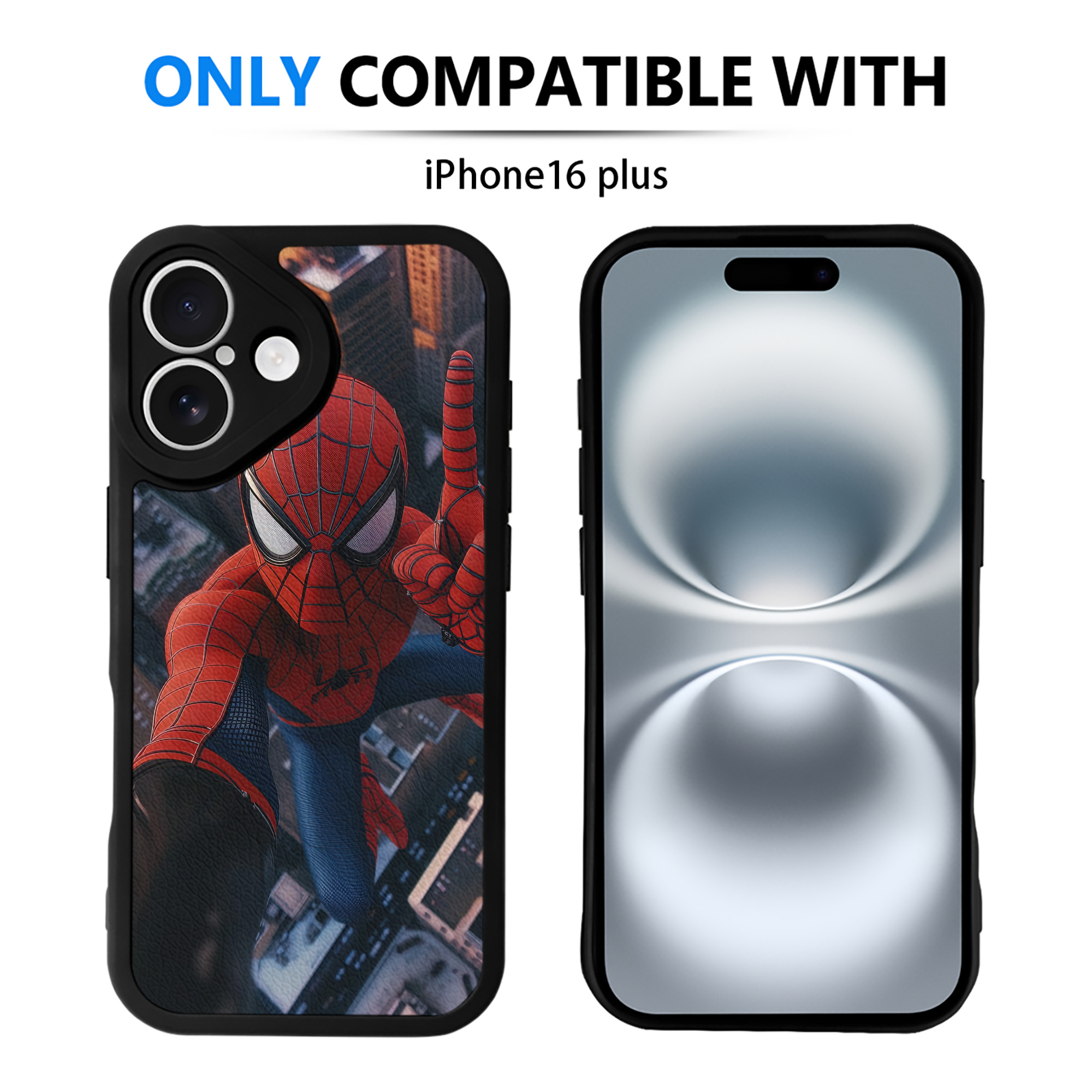 （画像用） Spider Man スパイダーマン 【iPhone 16シリーズ対応】シリコンスマホケース（レザー調） 材質：シリコン